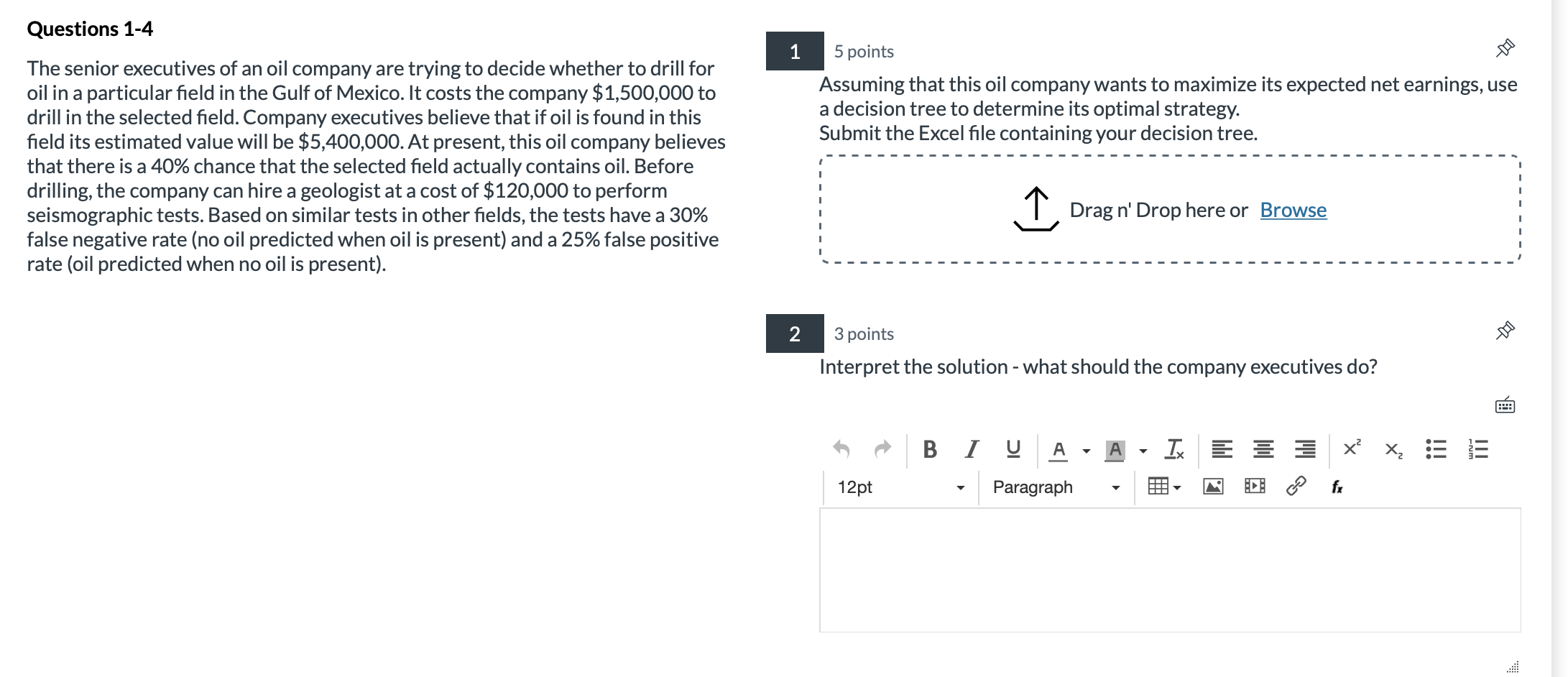 Questions 1-4 1 DO 5 points Assuming that this