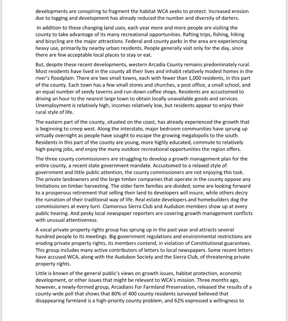 A CASE STUDY FOR A STAKEHOLDER ANALYSIS EXERCISE