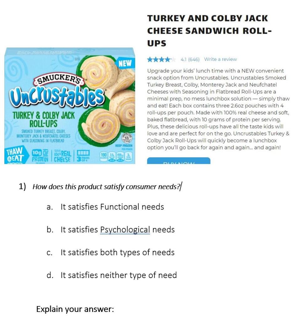 How does this product satisfy consumer needs? It