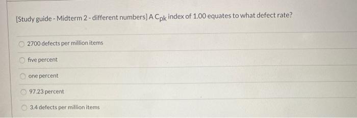 [Study guide - Midterm 2-different numbers) A Cpk
