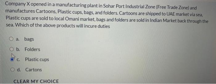 Company X opened in a manufacturing plant in