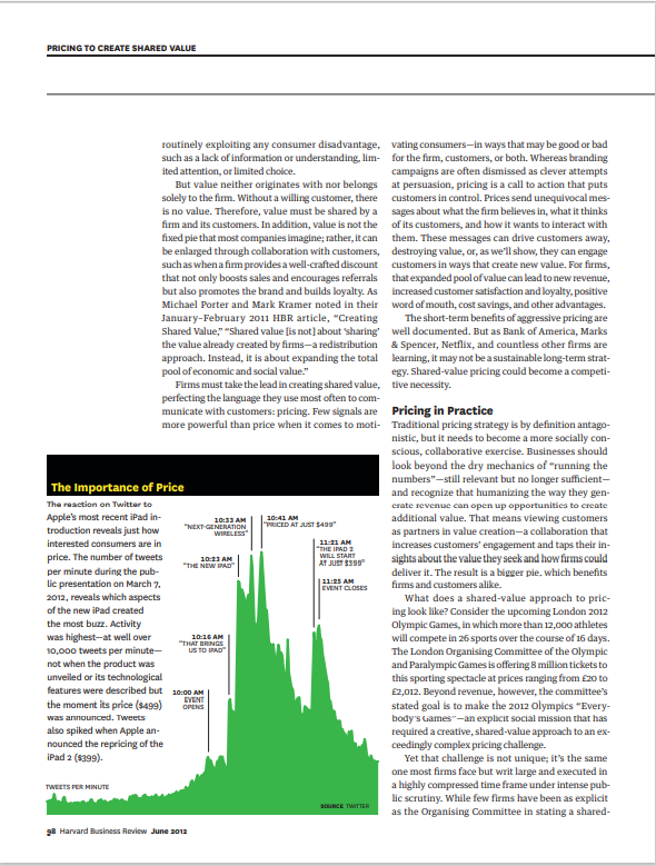 Summarize the above Journal Article - Pricing to