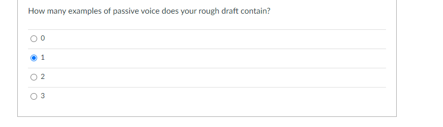 How many examples of passive voice does your