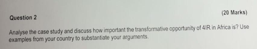 (20 Marks) Analyse the case study and discuss how