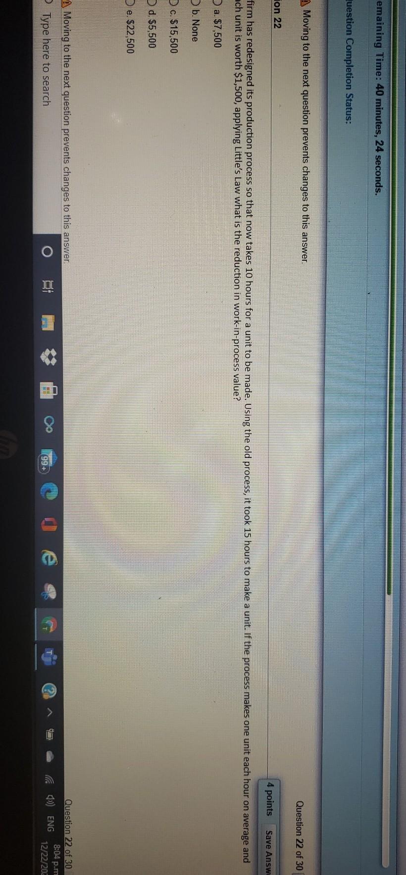 emaining Time: 40 minutes, 24 seconds. uestion