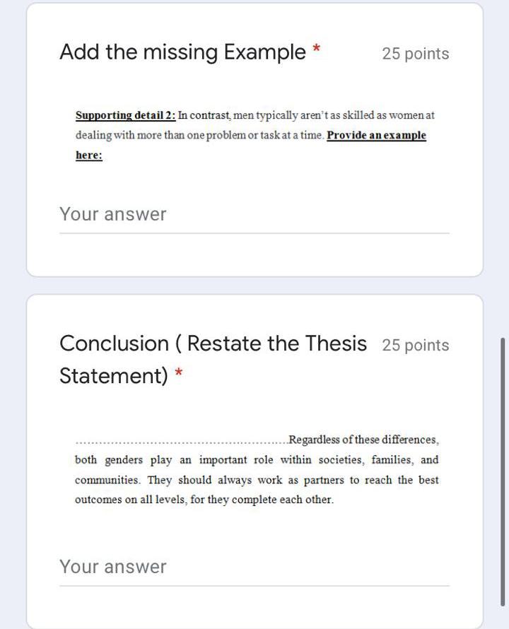 Add the missing Example 25 points Supporting