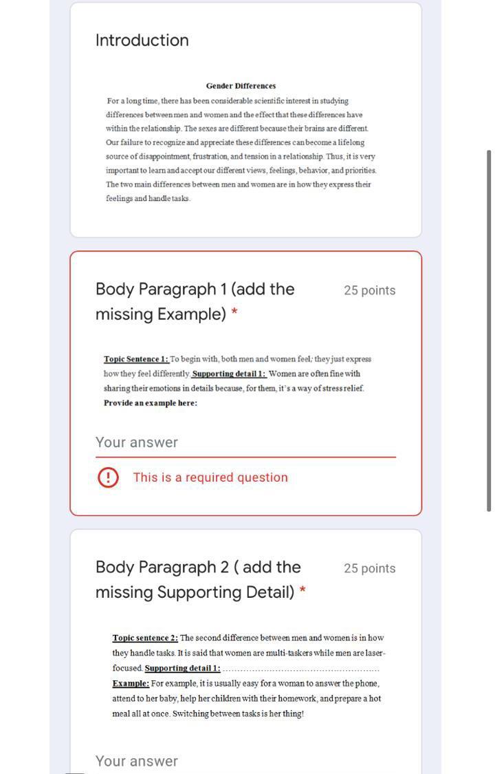 Add the missing Example 25 points Supporting