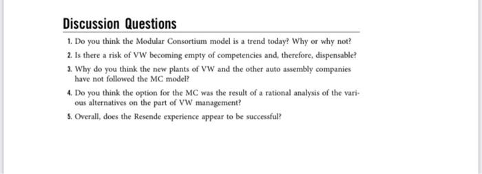 Discussion Questions 1. Do you think the Modular