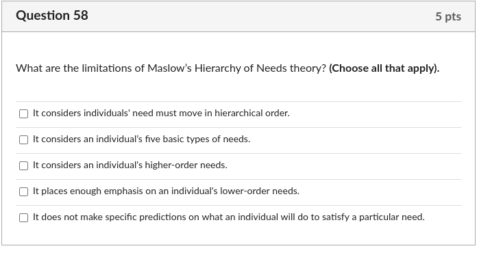 Question 60 5 pts Which statements do NOT explain