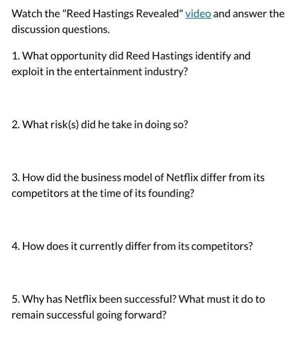 **I need help with 4 and 5 only** Watch the "Reed