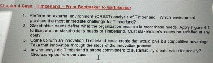 Chapter 4 Case: Timberland - From Bootmaker to