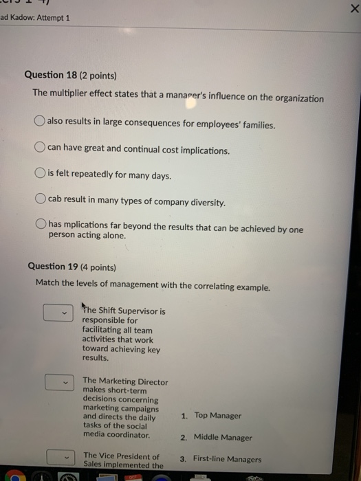 Question 10 (10 points) Name four ways that