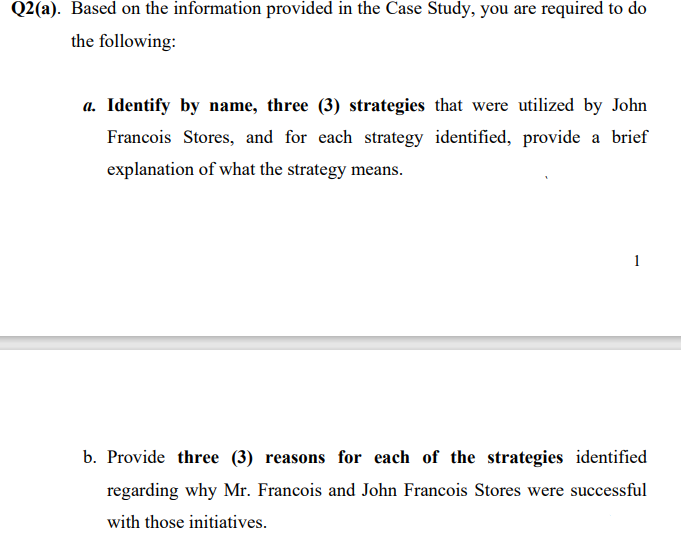 Mr. John Francois, a very successful businessman