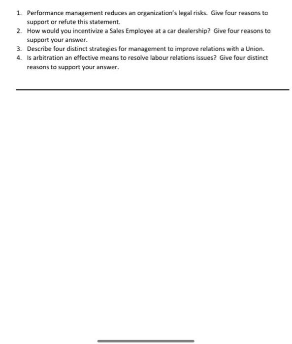 1. Performance management reduces an