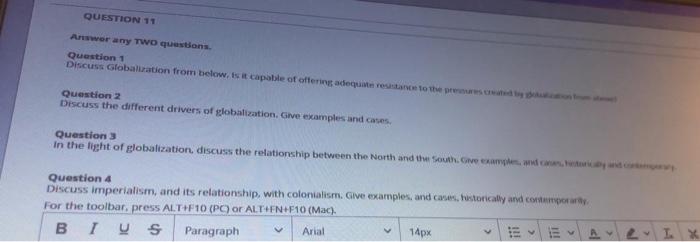 Contemporary global issues, POLI100 QUESTION 11