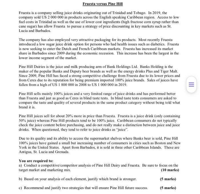 Fruesta versus Pine Hill III Fruesta is a company