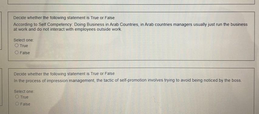 Decide whether the following statement is True or