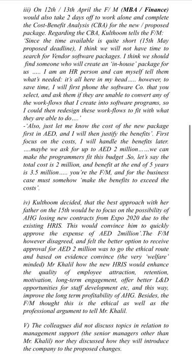 read the case and answer the following question: