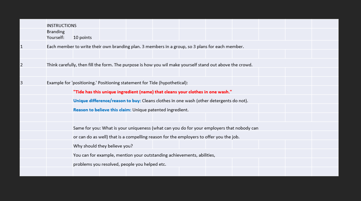 This assignment has 2 parts. Part1 : Branding