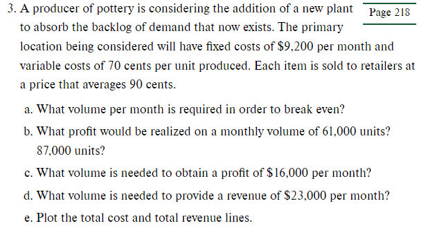 I need help with a problem "e" only, but the rest