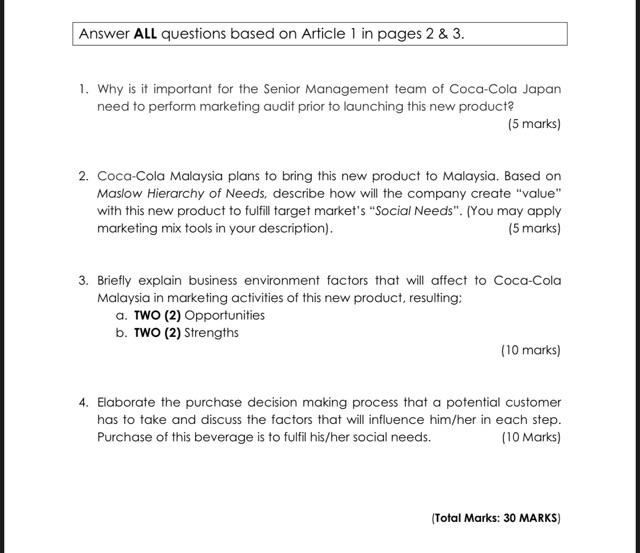 Answer ALL questions based on Article 1 in pages