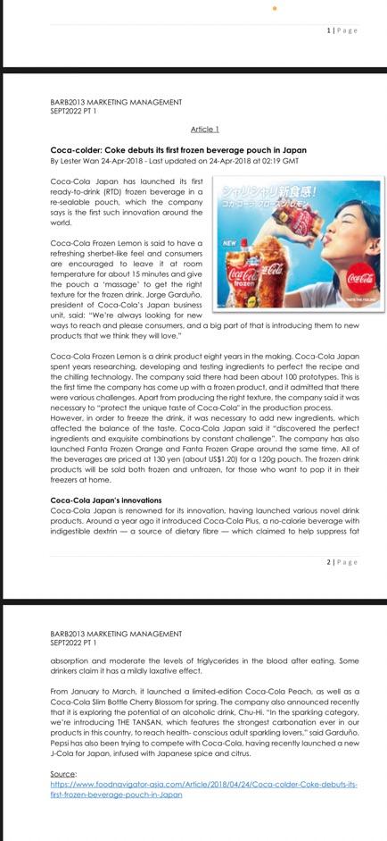 Answer ALL questions based on Article 1 in pages