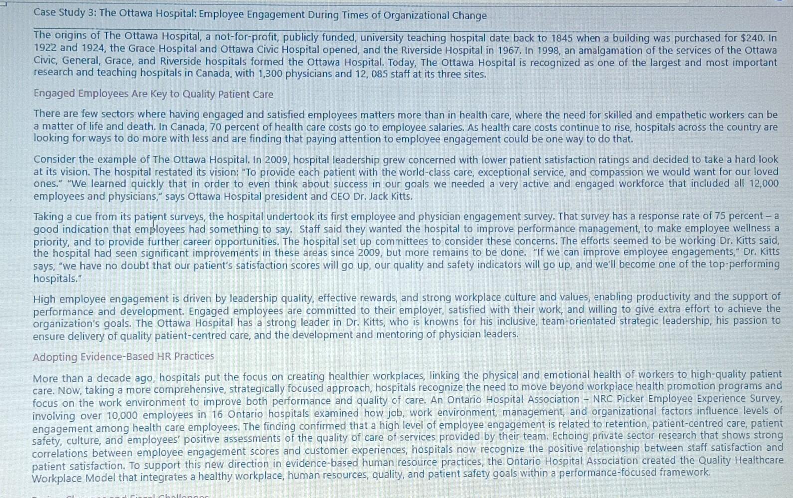 Solve the case study The origins of The Ottawa