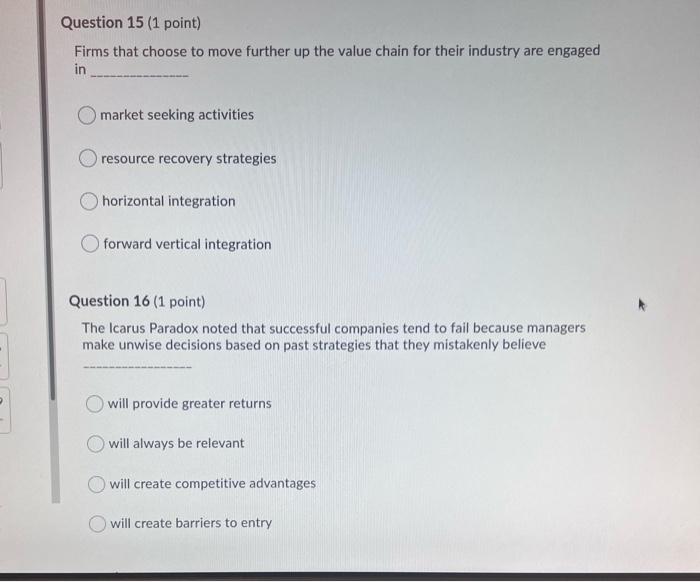 pleAse answer the first one Question 13 (1 point)