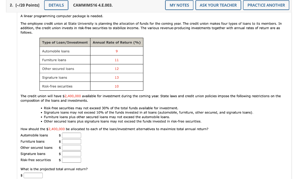 CAMMIMS16 4.E.003. A linear programming computer