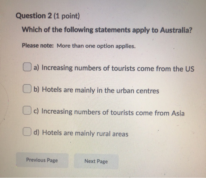 Question 2 (1 point) Which of the following