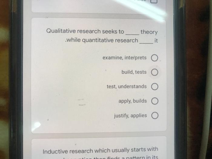 Qualitative research seeks to theory .while