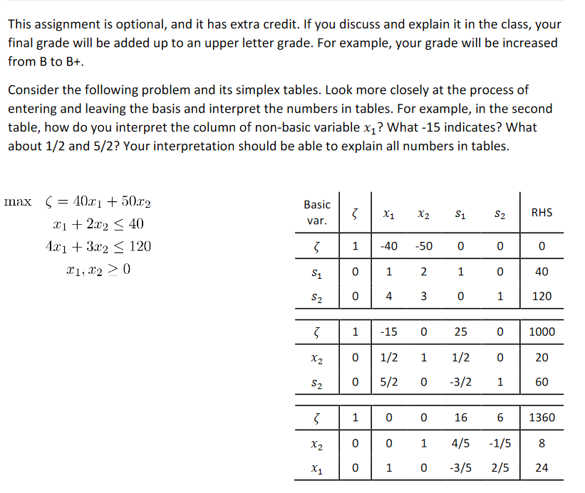 This assignment is optional, and it has extra