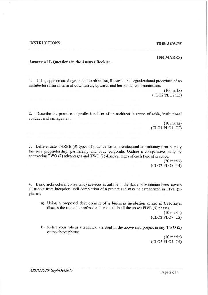 INSTRUCTIONS: TIME: 3 HOURS (100 MARKS) Answer