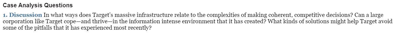 Case Analysis Questions 1. Discussion In what