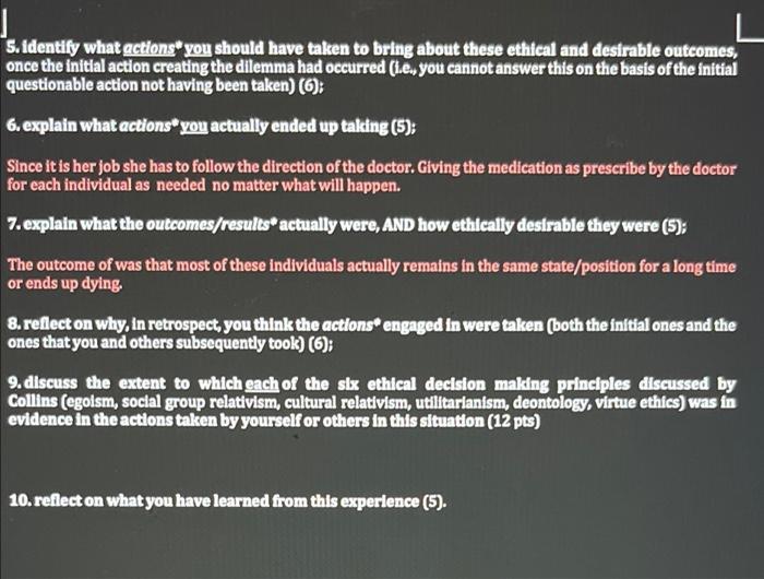 can you answer this based on the senario given in