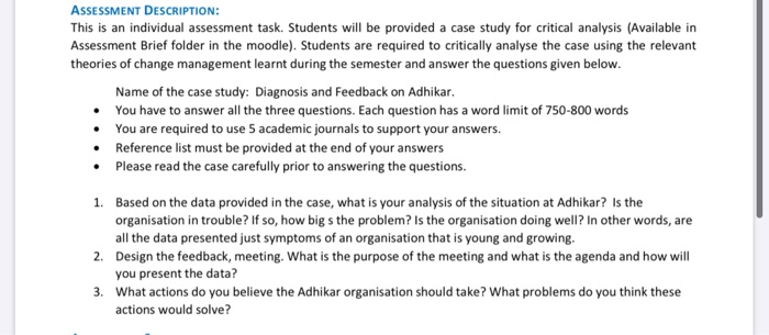 ASSESSMENT DESCRIPTION: This is an individual