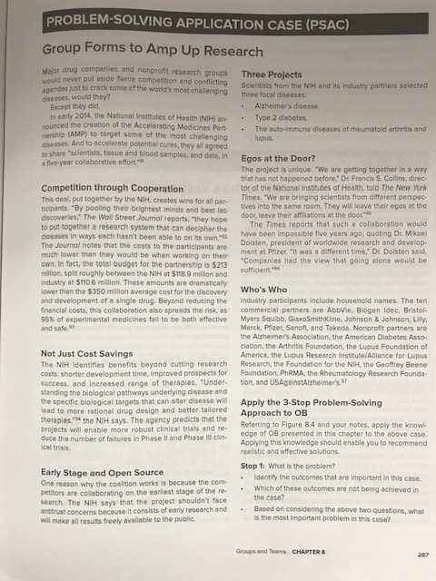 PROBLEM SOLVING APPLICATION CASE (PSAC) Group