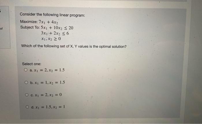 3 of Consider the following linear program: