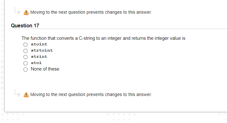Moving to the next question prevents changes to