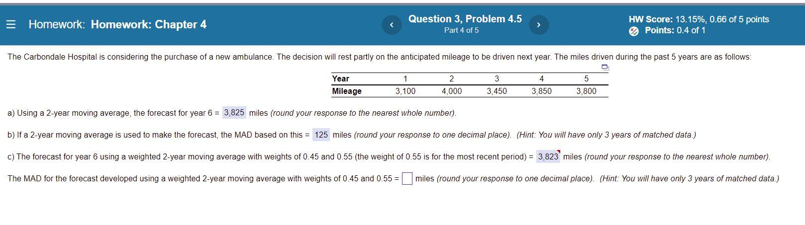 Homework: Homework: Chapter 4 Question 3, Problem
