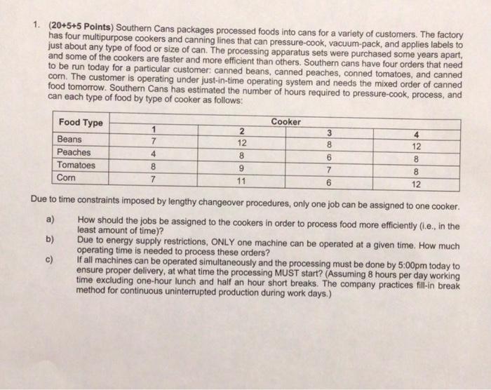 Please help me solve questions a,b &c 1. (20+5+5