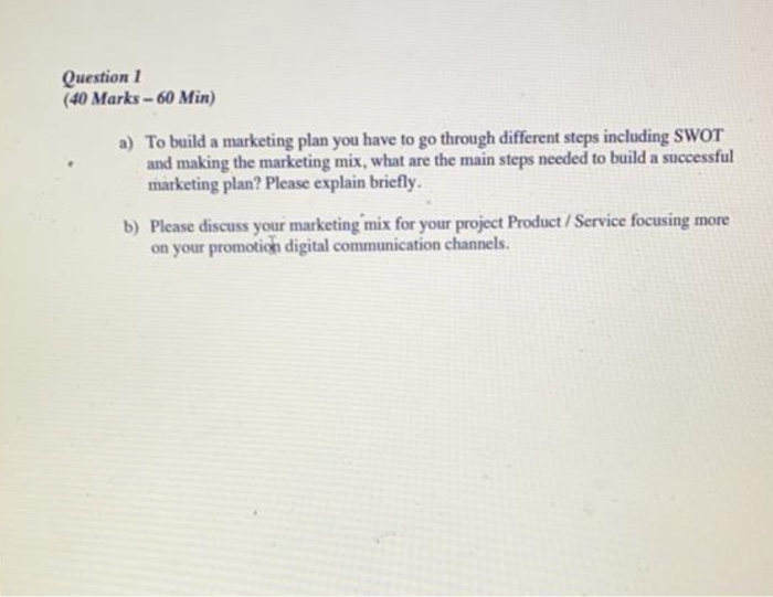 Question 1 (40 Marks - 60 Min) a) To build a