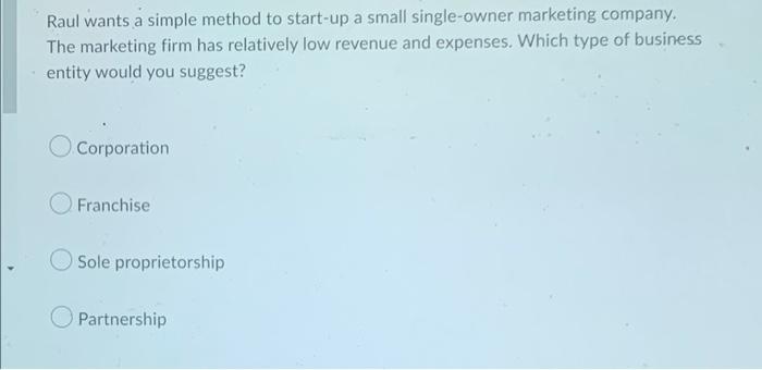 Raul wants a simple method to start-up a small