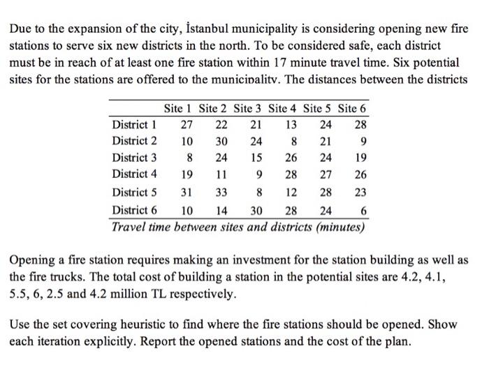 Due to the expansion of the city, stanbul