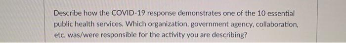 Describe how the COVID-19 response demonstrates