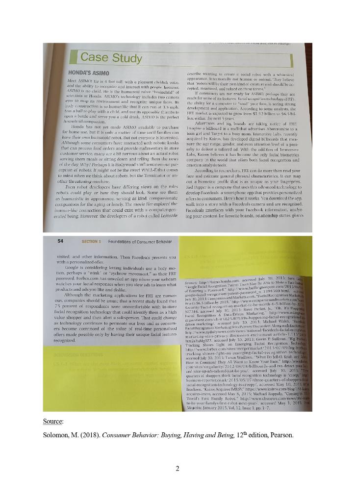 Source: Solomon, M. (2018). Consumer Behavior: