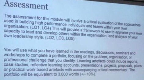 Assessment The assessment for this module will