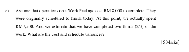 c) Assume that operations on a Work Package cost