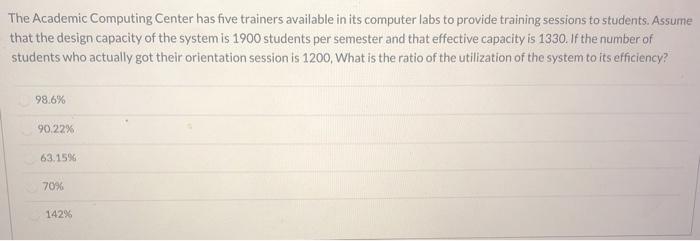 The Academic Computing Center has five trainers