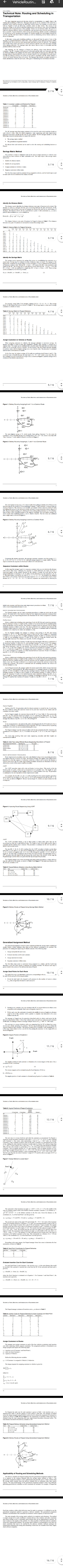 Using Savings Matrix Method and distance using